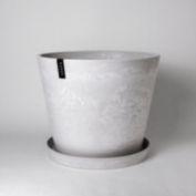 Kanso Designs 2 Set Large Angled Planters - 12" 15" Large Plant Pots, Indoor and Outdoor Planter Pots, Houseplant Pots, Imitation Concrete Ceramic Pots