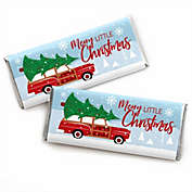 Big Dot of Happiness Merry Little Christmas Tree - Candy Bar Wrapper Red Car Christmas Party Favors - Set of 24