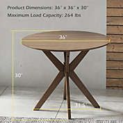 Costway 35 Inch Modern Round Wood Dining Table with Solid Legs