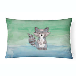Caroline's Treasures Raccoon Watercolor Canvas Fabric Decorative Pillow 12 x 16