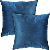 Juvale Velvet Throw Pillow Covers, Blue Home Decor (18 x 18 In, 2 Pack)