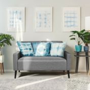 Costway 55 Inch Modern Loveseat Sofa with Cloth Cushion-Gray