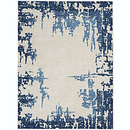 Nourison Imprints IMT04 Ivory/Blue Indoor Area Rug - 5'3 x 7'3
