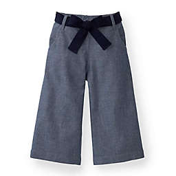 Hope & Henry Girls' Wide Leg Cropped Pant (Chambray, 3-6 Months)