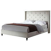 Best Master Furniture  Valentina Upholstered Linen Blend Wingback Platform Bed