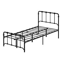 Idealhouse Victorian Twin Metal Bed Frame with Headboard and Mattress Foundation