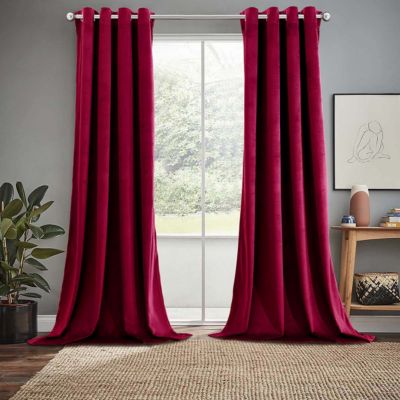 Egyptian Linens - Heavyweight Velvet Grommet Curtain Panels (Set of 2)