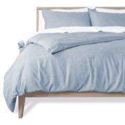 Bare Home Duvet Cover and Sham Set - Premium 1800 Ultra-Soft Brushed Microfiber - Hypoallergenic, Easy Care, Wrinkle Resistant (Heather Blue, Twin/Twin XL)