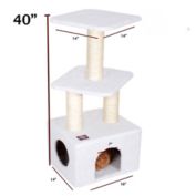 Majestic Pet Product 40-Inch Wood Bungalow Sherpa Tree for Cats