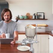 Stock Preferred 500# Hand Cranking Operation Grain Grinder in Silver