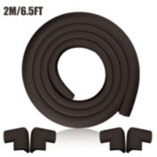 TheSiliconValley Baby Safety Table Desk Edge Guard Strip Bumper Protector + 4 Corner Cushion brown