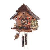 Alexander Taron 11-Inch Brown Wooden Fisherman Weight-Driven Cuckoo Wall Clock