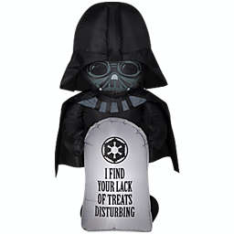 Gemmy Airblown Stylized Darth Vader w/Tombstone Star Wars, 3.5 ft Tall, Multicolored