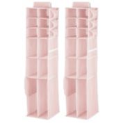 mDesign Kids Fabric Over Closet Rod Hanging Organizer