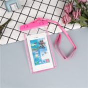 Nice Store Transparent touchable mobile phone case PVC fluorescent mobile phone waterproof bag (One size fits all-Pink)