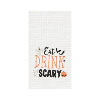 C&F Home Eat Drink & Be Scary Embroidered & Waffle Weave Kitchen Towel. View a larger version of this product image.
