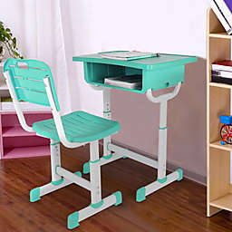 Smilegive Kids Desk And Chair Set Height Adjustable Ergonomic Study School Writing Desk