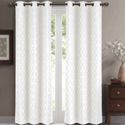 Egyptian Linens - Willow Geometric Jacquard Thermal-Insulated Blackout Curtain Panels (Set of 2)