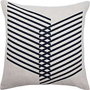 Signature Home Collection 20" White and Black Herringbone Square Throw Pillow