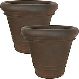 Sunnydaze Indoor/Outdoor Patio, Garden, or Porch Weather-Resistant Double-Walled Crozier Flower Pot Planter - 16