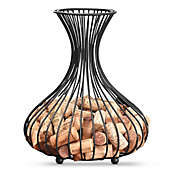 KOVOT Wine Cork Holder - Vase Shaped Cork Holder Cage - Solid Metal Construction - Rustic Décor - Wide Capacity - Hoard Memories - Wine Stopper Display for Wine Lovers - Dark Bronze