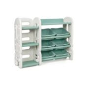 Hivago Kids Toy Storage Organizer with Bins and Multi-Layer Shelf for Bedroom Playroom