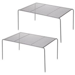 mDesign Metal Closet Organizer Storage Shelf, 2 Pack