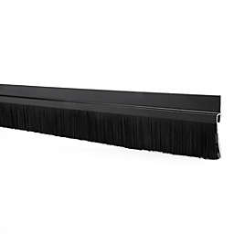 Unique Bargains Anti-rust and Durable Door Bottom Sweep, H-shape Aluminum Alloy Base with 1.2-inch Black Nylon Brush 1000 x 50mm Approx 39.4-inch x 2-inch