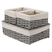 Stock Preferred 3 Sets of  Woven Storage Basket in Gray