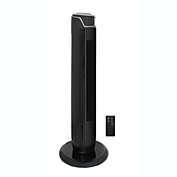 Sunpentown Slim Tower Fan with Remote, LED Display, 3 Wind Modes and Timer in Black