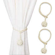 Okuna Outpost Beige Rope Curtain Tiebacks, Holdbacks for Drapes (20 Inches, 2 Pack)