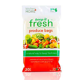 Kitchen + Home Keep it Fresh Produce Bags - Set of 60 Reusable Freshness Green Bags for Fruits, Vegetables and Flowers