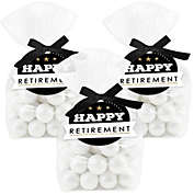Big Dot of Happiness Happy Retirement - Retirement Party Clear Goodie Favor Bags - Treat Bags With Tags - Set of 12