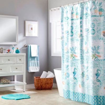 Decorative Bathroom Shower Curtain 70x72 Ocean Seashell Beach Theme Bath Decor 