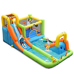 Costway-CA Inflatable Water Slide Park Bounce House Without Blower