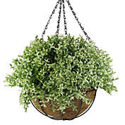 Northlight 10" Green Artificial Hanging Two-Tone Foliage Basket