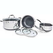 Hexclad Non-Stick Cookware 7 Piece Set with Lids and Wok