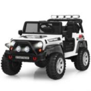 Slickblue 12V Kids Remote Control Electric  Ride On Truck Car with Lights and Music -White