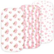 Bublo Baby Bassinet Sheet Set for Boy and Girl, 3 Pack, Universal Fitted for Oval, Hourglass & Rectangle Bassinet Mattress, Fitted Sheets Size 32 x 16 x 4 Inches