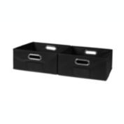 Niche Cubo Set of 2 Half-Size Foldable Fabric Storage Bin with Chrome Handles - Black