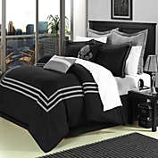 Chic Home Cosmo Bed In A Bag Comforter Set - 8-Piece - Queen 90" x 90" - Black