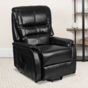 Flash Furniture HERCULES Series Black LeatherSoft Remote Powered Lift Recliner for Elderly