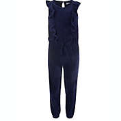 Epic Threads Big Girls Ruffled Velour Jumpsuit Blue Size Small