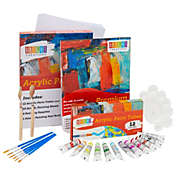 Bright Creations DIY Acrylic Paint Set with Palette Pad, Paints, Brushes, Art Knives (32 Pieces)