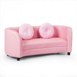 Costway 2 Seat Kids Sofa Armrest Chair with Two Cloth Pillows