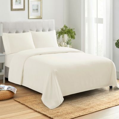 Sweet Home Collection   100% Cotton Made in Egypt Ultra Soft 400 Thread Count 4 Pieces Bedding Sheets & Pillowcases Sets, Full, Ivory