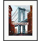 Great Art Now Brooklyn Bridge by David Owens Illustration 17 -Inch x 20.25-Inch Framed Wall Art