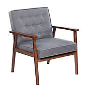 UBesGoo Accent Club Chair Modern Solid Wood & Fabric Lounge Armchair