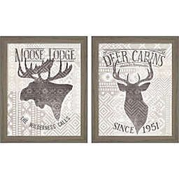 Great Art Now Soft Lodge by Janelle Penner 9-Inch x 11-Inch Framed Wall Art (Set of 2)