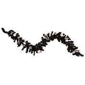 Northlight 6&#39; x 10" Pre-Lit Decorated Black Pine Artificial Christmas Garland, Cool White LED Lights